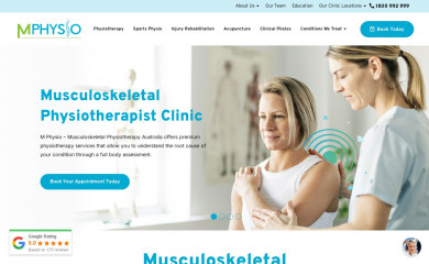 mphysio.au screenshot