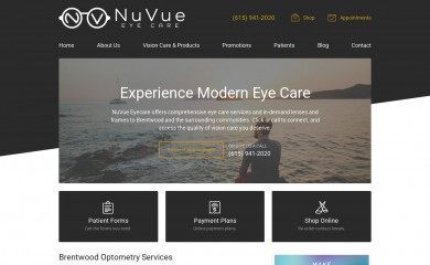 nuvueeyecare.com screenshot