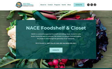 nacefoodshelf.org screenshot