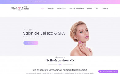 nailsandlashes.com.mx screenshot