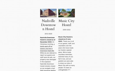 nashvilledowntownhostel.com screenshot
