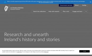 https://www.nationalarchives.ie/ screenshot