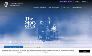 https://www.nationalarchives.ie/ screenshot