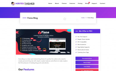 Fiona Blog screenshot