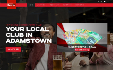 newcastleunitedsports.com.au screenshot