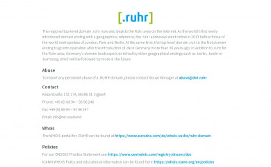 nic.ruhr screenshot