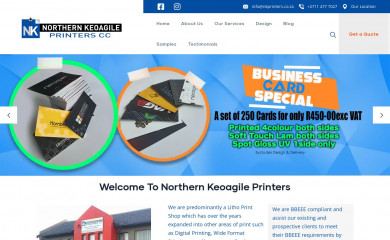 nkprinters.co.za screenshot