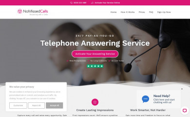 nomissedcalls.co.uk screenshot