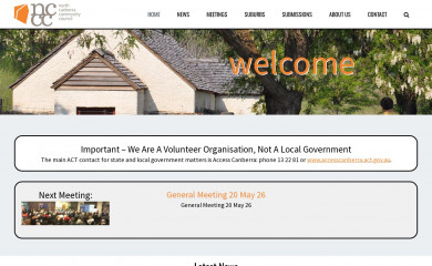 northcanberra.org.au screenshot