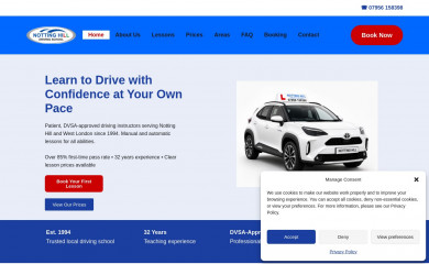 nottinghilldrivingschool.com screenshot