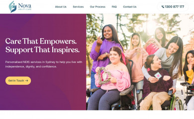 novaabilitycare.com.au screenshot