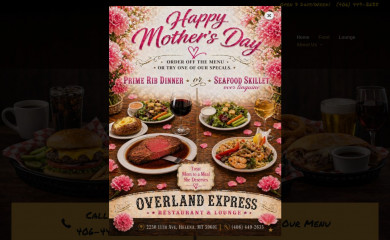 overlandexpressrestaurant.com screenshot