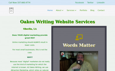 oakeswriting.com screenshot