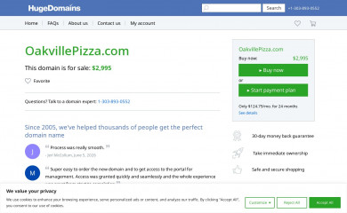 oakvillepizza.com screenshot