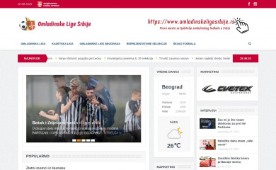 omladinskeligesrbije.rs screenshot