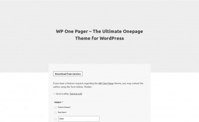 WP One Pager screenshot