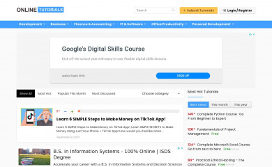 onlinetutorials.org screenshot