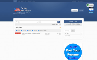 onlinevetjobs.com screenshot