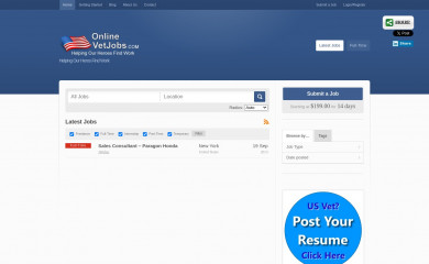 onlinevetjobs.com screenshot