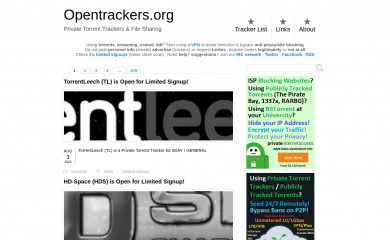 opentrackers.org screenshot