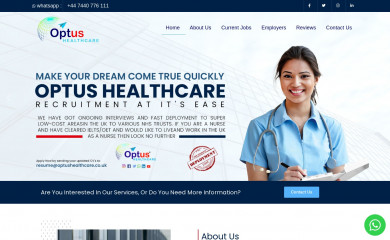 optushealthcare.co.uk screenshot