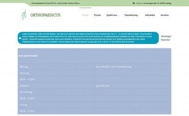 orthopaedicus-leipzig.de screenshot