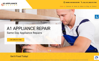 a1appliancerepairs.ca screenshot