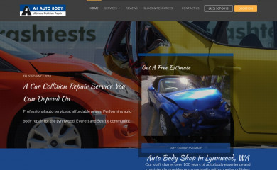 a1autobodylynnwood.com screenshot