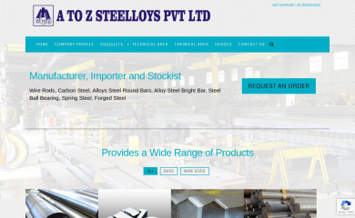 atozsteelloys.co.in screenshot