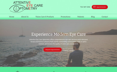 attentiveeyecareoptometry.com screenshot