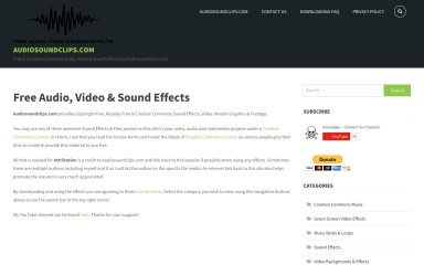 audiosoundclips.com screenshot