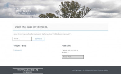 auspaclifesciences.com.au screenshot