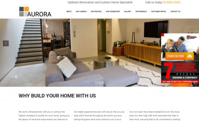 aurorabuilding.com.au screenshot