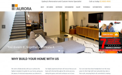 aurorabuilding.com.au screenshot