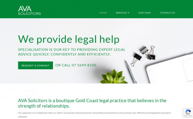avasolicitors.com.au screenshot