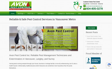 avonpestcontrol.ca screenshot