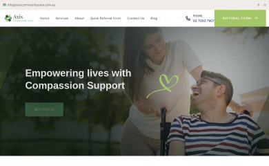 axiscommunitycare.com.au screenshot