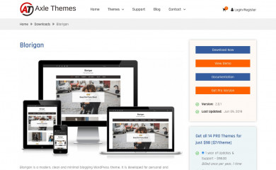 https://axlethemes.com/wordpress-themes/blorigan/ screenshot
