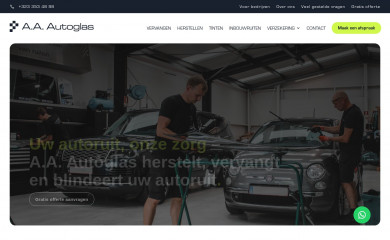 aaautoglasmobile.be screenshot
