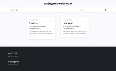 aarjayproperties.com screenshot
