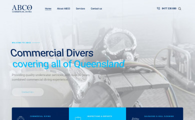abcocommercialdiving.com.au screenshot