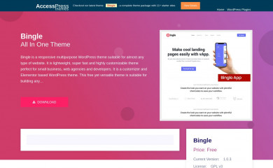 https://accesspressthemes.com/wordpress-themes/bingle/ screenshot