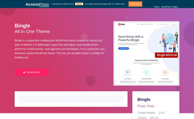 https://accesspressthemes.com/wordpress-themes/bingle/ screenshot