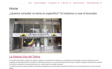 academiadehistoriadeltolima.gov.co screenshot