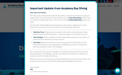 academybaydiving.com screenshot