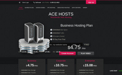 acehosts.com screenshot