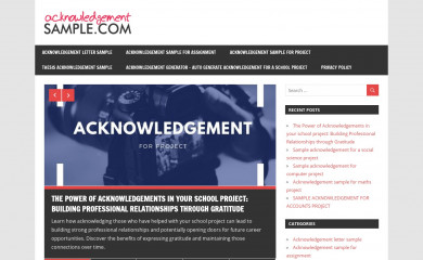 acknowledgementsample.com screenshot