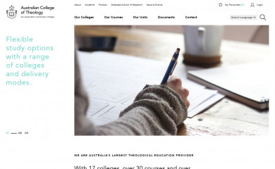 actheology.edu.au screenshot