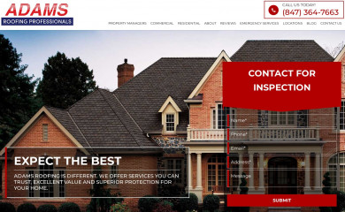 adamsroofing.com screenshot