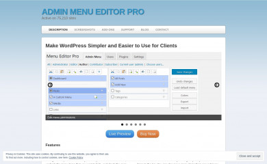 adminmenueditor.com screenshot
